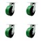Service Caster 8'' Heavy Duty Green Poly on Cast Iron Caster Set with Swivel Locks , 4PK CRAN-SCC-KP92S830-PUR-GB-BSL-4 - alternate 1